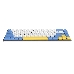 Клавиатура беспроводная Dareu EK868 White-Blue-Yellow (белый/синий/желтый), подключение: проводное+Bluetooth, свитчи: ультратонкие Kailh-Dareu Red (linear), фото 1