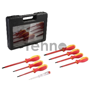 Набор отверточный Deko HT04 8 предметов диэлектр.покр. (жесткий кейс)