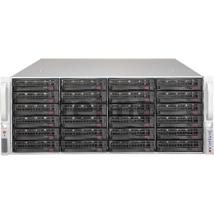 Корпус Supermicro SuperChassis 4U 846BE1C-R1K03JBOD Up to 24 x 3.5 hot-swap HDD bays for JBOD solution (SAS 12G dual expander backplane, with LSI SAS3 expander, with 8x mini-SAS HD connectors)