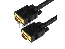 Шнур VGA - VGA с ферритами, длина  3 метра, черный (GOLD) REXANT