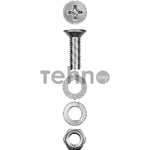 Винт (DIN965) в комплекте с гайкой (DIN934), шайбой (DIN125), шайбой пруж. (DIN127), M5 x 20 мм, 16 шт, ЗУБР