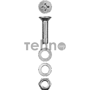 Винт (DIN965) в комплекте с гайкой (DIN934), шайбой (DIN125), шайбой пруж. (DIN127), M5 x 30 мм, 14 шт, ЗУБР