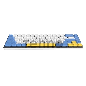 Клавиатура беспроводная Dareu EK868 White-Blue-Yellow (белый/синий/желтый), подключение: проводное+Bluetooth, свитчи: ультратонкие Kailh-Dareu Brown (tactile)