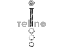 Винт (DIN965) в комплекте с гайкой (DIN934), шайбой (DIN125), шайбой пруж. (DIN127), M5 x 40 мм, 12 шт, ЗУБР