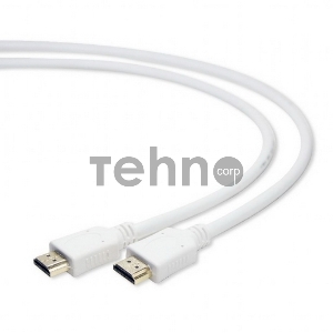 Кабель HDMI Cablexpert CC-HDMI4-W-10, 3м, v1.4, 19M/19M, белый, позол.разъемы, экран, пакет