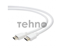 Кабель HDMI Cablexpert CC-HDMI4-W-10, 3м, v1.4, 19M/19M, белый, позол.разъемы, экран, пакет