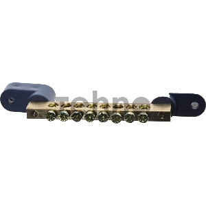 Шина СВЕТОЗАР нулевая на 2-х угловых изоляторах, поворотная,макс. ток 100А, 5,2мм, 8 полюсов