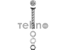 Винт (DIN965) в комплекте с гайкой (DIN934), шайбой (DIN125), шайбой пруж. (DIN127), M5 x 50 мм, 10 шт, ЗУБР