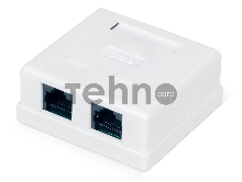 Розетка Hyperline WRLine WR-WS-8P8C-C5E-2 комп.RJ45 2 кат.5E UTP бел. (упак.:1шт)