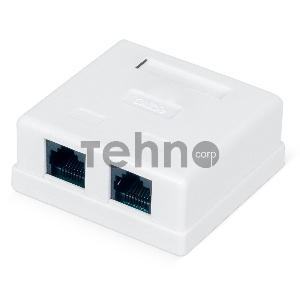 Розетка Hyperline WRLine WR-WS-8P8C-C5E-2 комп.RJ45 2 кат.5E UTP бел. (упак.:1шт)