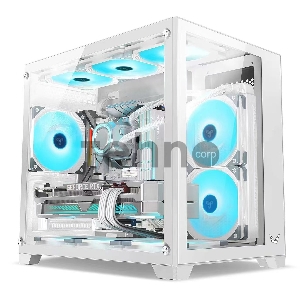 Корпус Formula Crystal Z5 белый без БП mATX 11x120mm 2xUSB2.0 1xUSB3.0 audio bott PSU