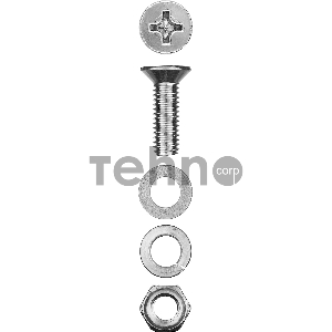 Винт (DIN965) в комплекте с гайкой (DIN934), шайбой (DIN125), шайбой пруж. (DIN127), M6 x 20 мм, 12 шт, ЗУБР