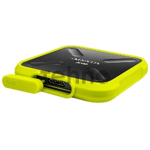 Внешний  твердотельный жесткий диск 3.3 256GB ADATA SD700 External SSD ASD700-256GU31-CYL USB 3.1 Gen 1, 440/440, IOPS 32/19K, MTBF 2M, 3D V-NAND TLC, 256MB, 200TBW, DWPD, IP68, Yellow, RTL