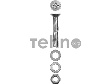 Винт (DIN965) в комплекте с гайкой (DIN934), шайбой (DIN125), шайбой пруж. (DIN127), M6 x 40 мм, 8 шт, ЗУБР