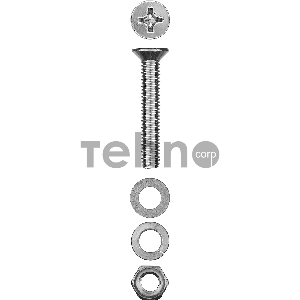 Винт (DIN965) в комплекте с гайкой (DIN934), шайбой (DIN125), шайбой пруж. (DIN127), M6 x 40 мм, 8 шт, ЗУБР