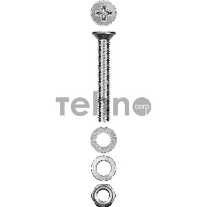 Винт (DIN965) в комплекте с гайкой (DIN934), шайбой (DIN125), шайбой пруж. (DIN127), M6 x 50 мм, 7 шт, ЗУБР