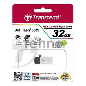 Флеш Диск Transcend 32Gb On-the-Go (OTG) TS32GJF380S USB2.0 серебристый