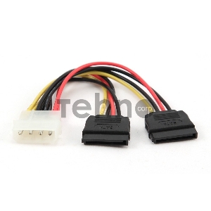 Кабель Cablexpert Кабель питания SATA CC-SATA-PSY-0.3M, 30см, molex 4pin/2x sata15pin, на 2 устр., пакет