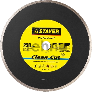 Круг алмазный STAYER PROFESSIONAL 3664-230_z01 Ф230х22мм мокрый рез сплошной по керамограниту Круг алмазный STAYER PROFESSIONAL 3664-230_z01 Ф230х22мм мокрый рез сплошной по керамограниту