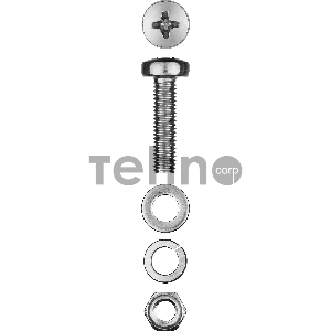 Винт (DIN7985) в комплекте с гайкой (DIN934), шайбой (DIN125), шайбой пруж. (DIN127), M4 x 20 мм, 24 шт, ЗУБР
