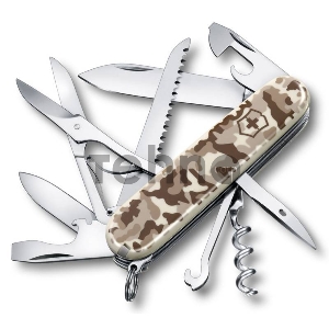 Нож перочинный Victorinox Huntsman (1.3713.941) 91мм 15функций камуфляж пустыни карт.коробка