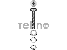 Винт (DIN7985) в комплекте с гайкой (DIN934), шайбой (DIN125), шайбой пруж. (DIN127), M4 x 30 мм, 20 шт, ЗУБР