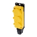 Розетка штепсельная трехместная влагозащищенная, с/з, 16 А, IP54, каучук желтая REXANT, фото 2