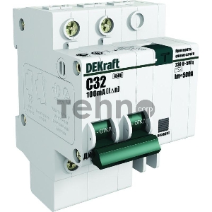Выключатель автоматический дифференциального тока 2п C 32А 30мА тип AC 4.5кА ДИФ-101 4.5мод. DeKraft 15006DEK