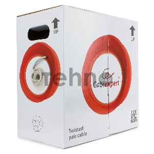 Кабель Cablexpert, UTP5e, 2 пары, 0.51 мм, медь, однож., 305 м, Fluke Test, серый