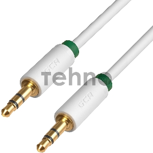 Greenconnect Кабель аудио 1.5m jack 3,5mm/jack 3,5mm белый, зеленая окантовка, ультрагибкий, 28 AWG, M/M, Premium , экран, стерео(GCR-AVC1662-1.5m)