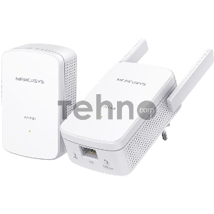 Комплект гигабитных Wi-Fi адаптеров Mercusys Powerline AV1000 Powerline kit with 300Mbps Wi-Fi, plug and play, up to 300 meters over an existing electrical circuit, the kit includes a MP510 and a MP500.