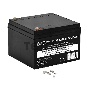 Батарея ExeGate DTM 1226 (12V 26Ah), клеммы под болт М5