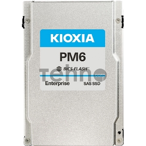 Твердотельный накопитель SSD 2.5 6400GB KIOXIA (Toshiba) PM6-V Enterprise SSD SAS 24Gb/s, 4150/3700, IOPS 595/290K, MTBF 2.5M, TLC, 3DWPD, 15mm