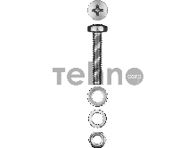 Винт (DIN7985) в комплекте с гайкой (DIN934), шайбой (DIN125), шайбой пруж. (DIN127), M5 x 30 мм, 12 шт, ЗУБР