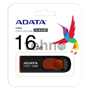 Флеш Диск AData 16Gb C008 AC008-16G-RKD USB2.0 красный