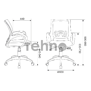 Кресло Бюрократ CH-W695NLT розовый TW-06A TW-13A сетка/ткань крестовина пластик пластик белый