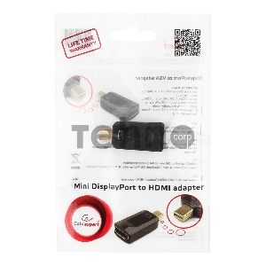 Переходник miniDisplayPort - HDMI, Cablexpert A-mDPM-HDMIF-01, 20M/19F, черный, пакет