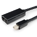 Переходник miniDisplayPort - DisplayPort, Cablexpert A-mDPM-DPF-001, 20M/20F, длина 16см, черный, пакет, фото 3