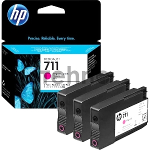 Картридж струйный HP №711 CZ135A пурпурный x3уп. для HP DJ T120/T520