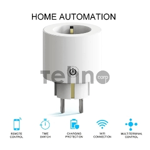 Розетка 1-пост. MOES Smart Socket WK-UEU16-M, Wi-Fi, 250 В, 16А, встраиваемая IP20, шторки + ЗК, белая