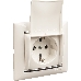 Розетка Valena с заземлением с крышкой (белая), фото 2