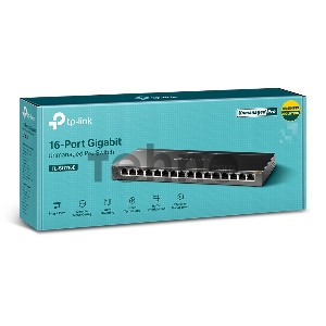 Сетевой коммутатор TP-Link 16-Port Gigabit Easy Smart Switch, 16 Gigabit RJ45 Ports, Desktop Steel Case, MTU/Port/Tag-based VLAN, QoS, IGMP Snooping, Web/Utility Management