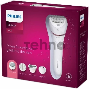 Эпилятор Philips BRE740/10 скор.:2 насад.:8 от аккум. белый