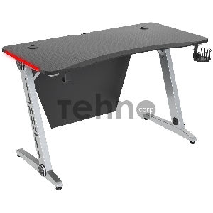 Стол игровой Cactus CS-GTZ-SL-CARBON-RED столешница МДФ карбон каркас серебристый Стол игровой Cactus CS-GTZ-SL-CARBON-RED столешница МДФ карбон каркас серебристый