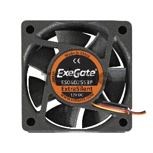 Вентилятор ExeGate ExtraSilent ES06025S3P, 60x60x25 мм, подшипник скольжения, 3pin, 2500RPM, 22dBA