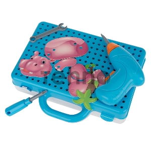 Развивающий детский конструктор с шуруповертом и мозаикой Смородинка 225 деталей