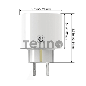 Розетка 1-пост. MOES Smart Socket WK-UEU16-M, Wi-Fi, 250 В, 16А, встраиваемая IP20, шторки + ЗК, белая
