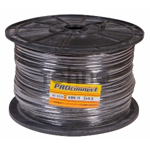 Кабель КВК-П-2 +2x0,50 мм² (Cu/Cu) черный (бухта 200 м) PROconnect