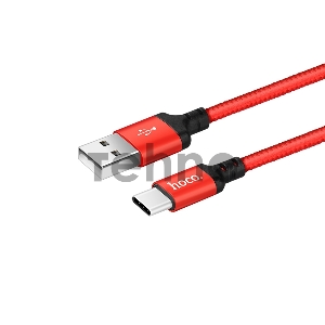 Кабель USB 2.0 hoco X14, AM/Type-C M, черно-красный, 1м