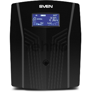Источник бесперебойного питания UPS Sven Pro 1500 (1000 WA, LCD, USB, RG-45, 3 евро розетки )